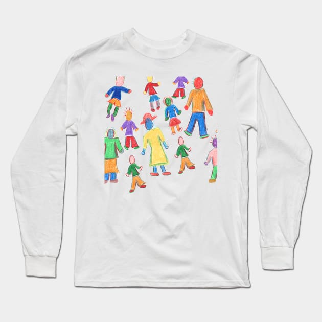 Multicolored People Long Sleeve T-Shirt by JennFolds5